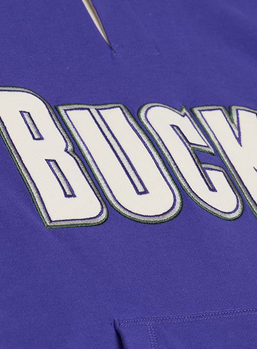 Mitchell & Ness HWC '93 Retro Roots Milwaukee Bucks Collared Crew Sweatshirt-chest