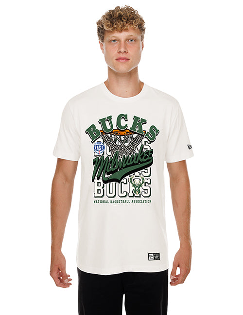 New Era Throwback Hoops Milwaukee Bucks T-Shirt