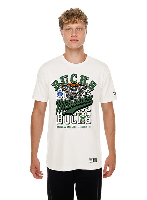 New Era Throwback Hoops Milwaukee Bucks T-Shirt