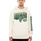 New Era Throwback Wordmark Stripes Milwaukee Bucks Hooded Sweatshirt