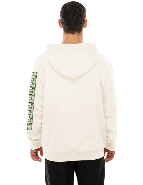 New Era Throwback Wordmark Stripes Milwaukee Bucks Hooded Sweatshirt-back