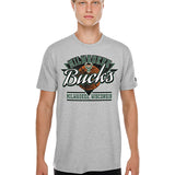 New Era Fan Grey Milwaukee Bucks Basketball T-Shirt-front