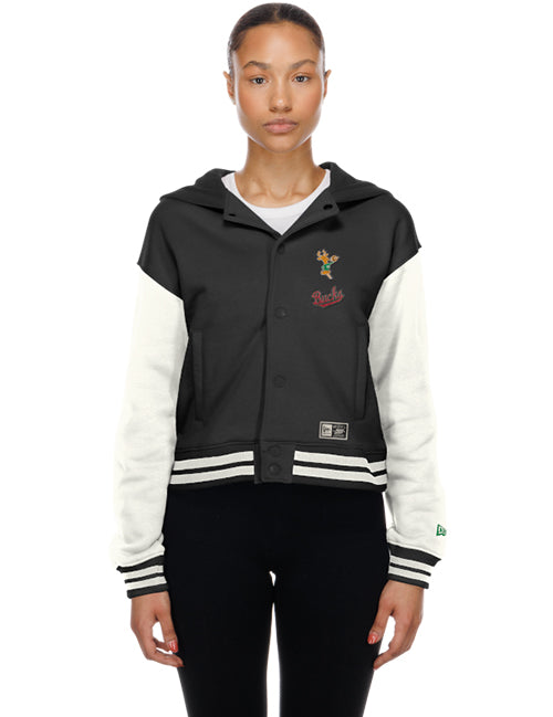 Women's New Era HWC '68 Milwaukee Bucks Fleece Snap Jacket-front