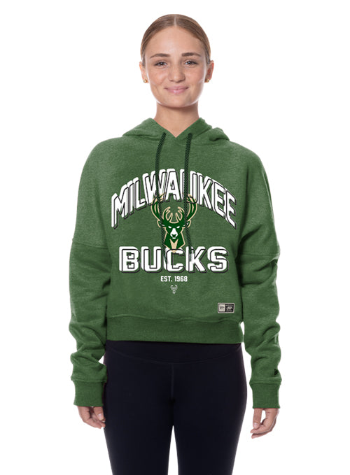 Women's New Era Icon Milwaukee Bucks Hooded Sweatshirt-front