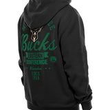 New Era Fan Black Milwaukee Bucks Hooded Sweatshirt