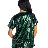 Women's Bucks In Six x The Wild Collective Flash Milwaukee Bucks Sequin T-Shirt-back
