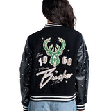 Women's Bucks In Six x The Wild Collective Flash Milwaukee Bucks Varsity Jacket-back