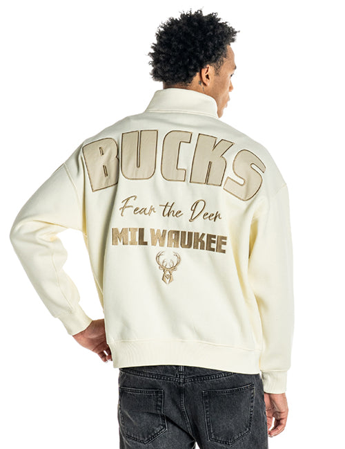 Bucks In Six x The Wild Collective Dunes Milwaukee Bucks 1/4 Zip Sweatshirt-back