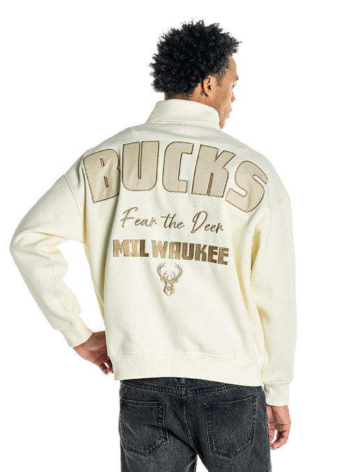 Bucks In Six x The Wild Collective Dunes Milwaukee Bucks 1/4 Zip Sweatshirt-back