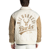 Bucks In Six x The Wild Collective Dunes Milwaukee Bucks Quilted Nylon Jacket-back