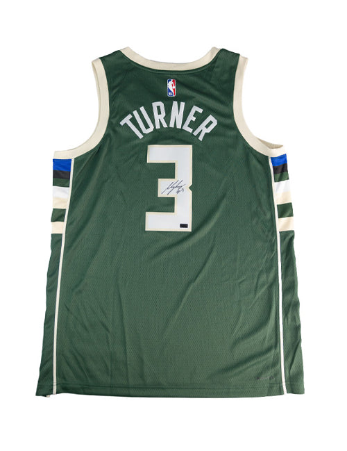 Signed Nike 2022 Icon Edition Myles Turner Milwaukee Bucks Swingman Jersey-back