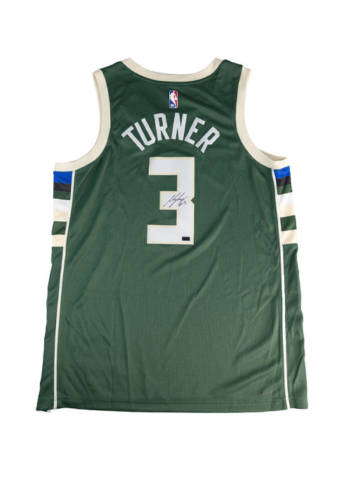 Signed Nike 2022 Icon Edition Myles Turner Milwaukee Bucks Swingman Jersey-back
