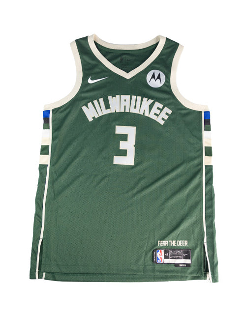 Signed Nike 2022 Icon Edition Myles Turner Milwaukee Bucks Swingman Jersey-front