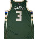 Signed Nike 2022 Icon Edition Myles Turner Milwaukee Bucks Swingman Jersey