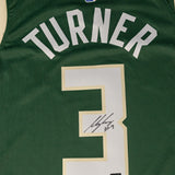 Signed Nike 2022 Icon Edition Myles Turner Milwaukee Bucks Swingman Jersey