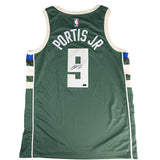 Signed Nike 2022 Icon Edition Bobby Portis Jr. Milwaukee Bucks Swingman Jersey-back