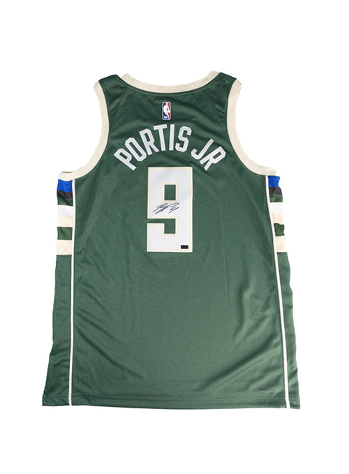 Signed Nike 2022 Icon Edition Bobby Portis Jr. Milwaukee Bucks Swingman Jersey-back