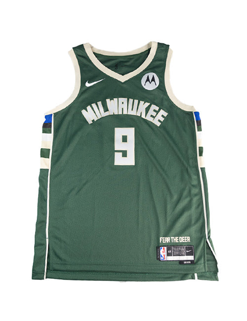 Signed Nike 2022 Icon Edition Bobby Portis Jr. Milwaukee Bucks Swingman Jersey-front