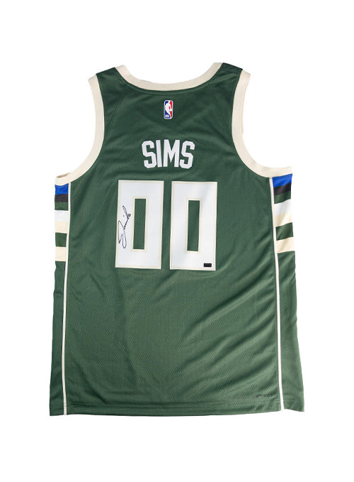 Signed Nike 2022 Icon Edition Jericho Sims Milwaukee Bucks Swingman Jersey-back
