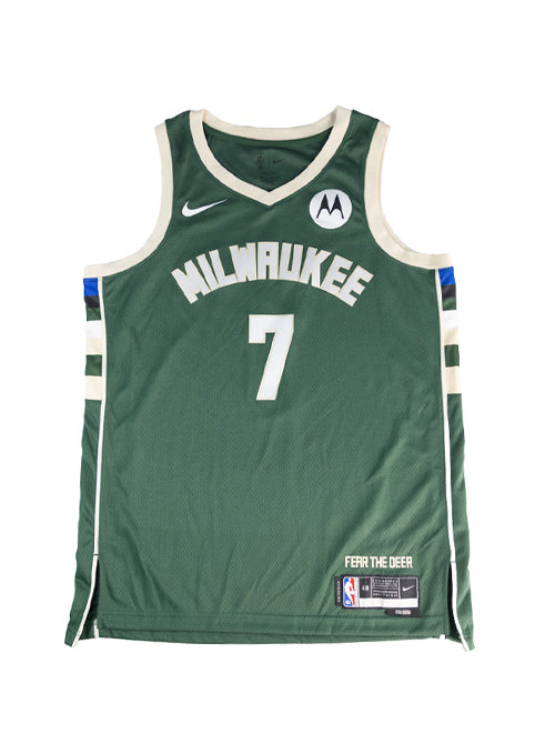 Signed Nike 2022 Icon Edition Kevin Porter Jr. Milwaukee Bucks Swingman Jersey-front