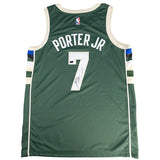 Signed Nike 2022 Icon Edition Kevin Porter Jr. Milwaukee Bucks Swingman Jersey-back