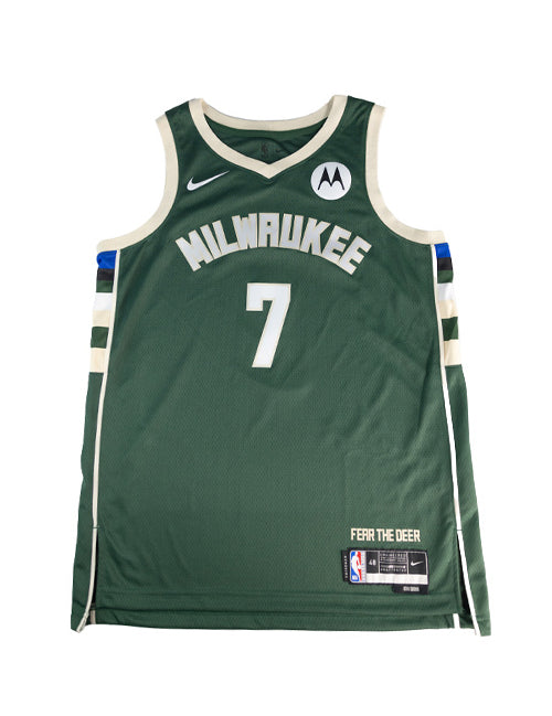 Signed Nike 2022 Icon Edition Kevin Porter Jr. Milwaukee Bucks Swingman Jersey-front