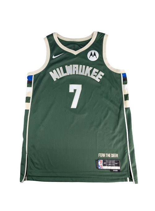 Signed Nike 2022 Icon Edition Kevin Porter Jr. Milwaukee Bucks Swingman Jersey-front