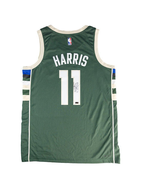 Signed Nike 2022 Icon Edition Garry Harris Milwaukee Bucks Swingman Jersey-back