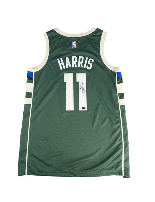 Signed Nike 2022 Icon Edition Garry Harris Milwaukee Bucks Swingman Jersey-back