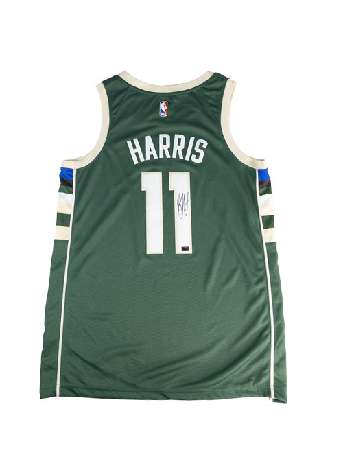 Signed Nike 2022 Icon Edition Garry Harris Milwaukee Bucks Swingman Jersey-back