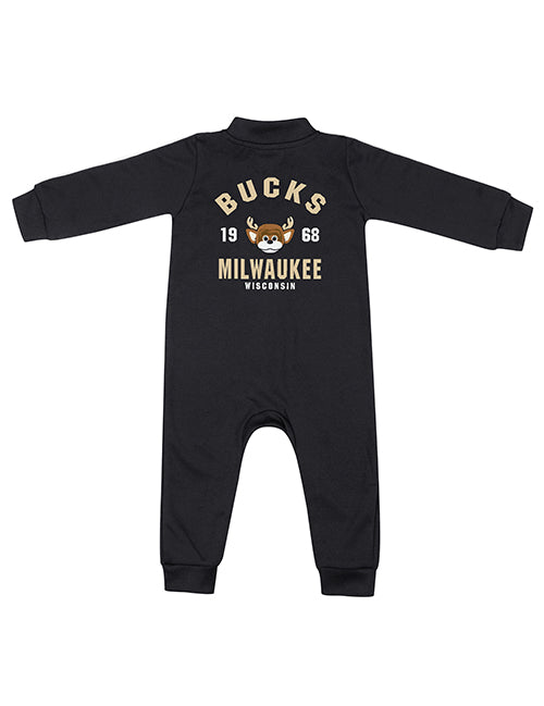 Infant Right On Track Milwaukee Bucks Long Sleeve Onesie-back