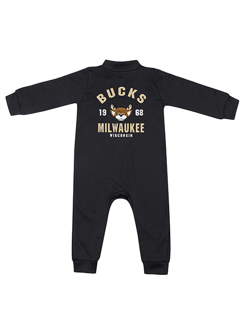 Infant Right On Track Milwaukee Bucks Long Sleeve Onesie-back