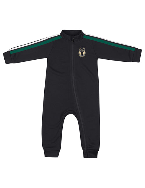 Infant Right On Track Milwaukee Bucks Long Sleeve Onesie-front