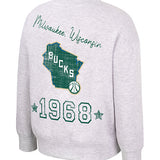 Toddler Girl Coco AOP Milwaukee Bucks Crewneck Sweatshirt