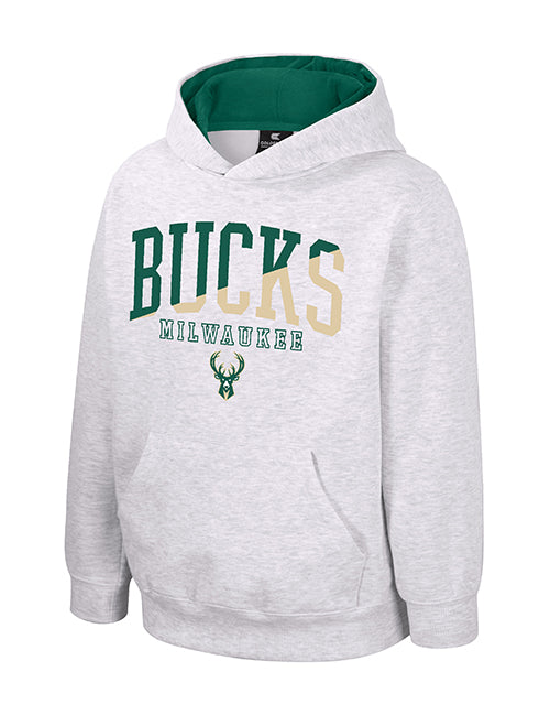 Youth Mackenzie Grey Milwaukee Bucks Hooded Sweatshirt