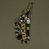 Milwaukee Bucks Beaded Charm Keychain