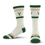 For Bare Feet Fame Milwaukee Bucks Stripe Crew Socks