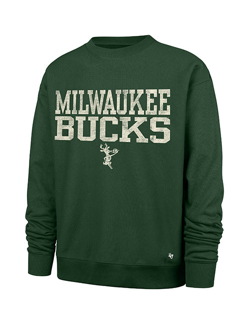 '47 Brand Foundation HWC '68 Campus Stack Milwaukee Bucks Crewneck Sweatshirt-front