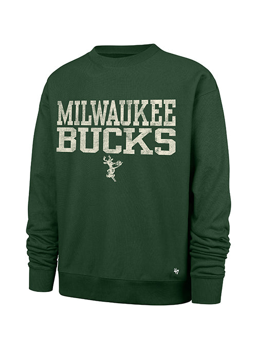 '47 Brand Foundation HWC '68 Campus Stack Milwaukee Bucks Crewneck Sweatshirt-front