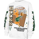 Women's '47 Brand Thunderous HWC '68 Milwaukee Bucks Crewneck Sweatshirt