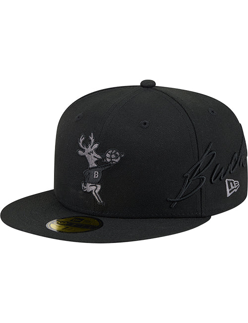 New Era 59Fifty Scripted Milwaukee Bucks Fitted Hat-left
