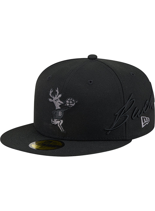 New Era 59Fifty Scripted Milwaukee Bucks Fitted Hat-left