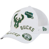 New Era 9Forty M-Crown All Over Milwaukee Bucks Snapback Hat-left