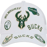 New Era 9Forty M-Crown All Over Milwaukee Bucks Snapback Hat-front