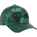 Women's New Era 9Forty M-Crown Sequin Milwaukee Bucks Snapback Hat -right