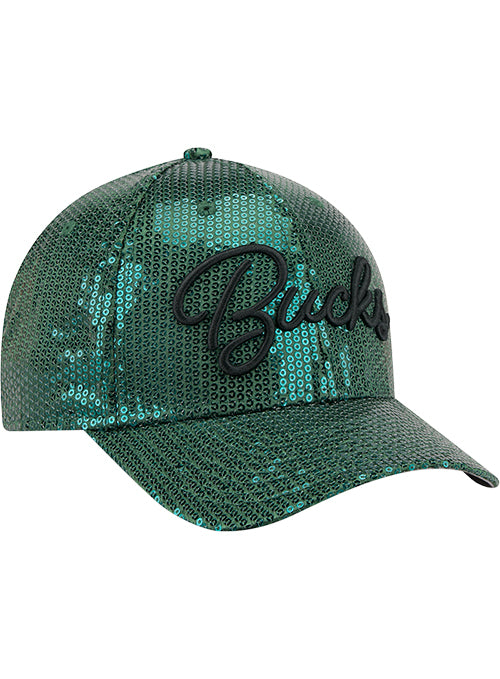 Women's New Era 9Forty M-Crown Sequin Milwaukee Bucks Snapback Hat -right