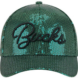 Women's New Era 9Forty M-Crown Sequin Milwaukee Bucks Snapback Hat-front