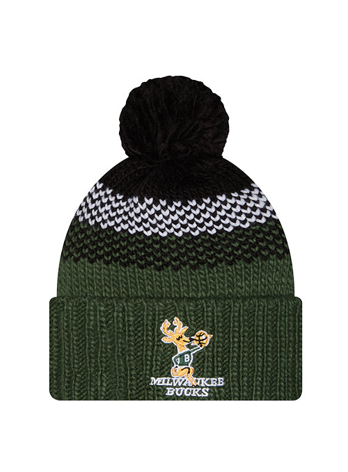 Women's New Era HWC '68 Milwaukee Bucks Pom Cuffed Knit Hat-front