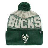 '47 Brand Bone Chill Milwaukee Bucks Knit Pom Cuff Hat-front