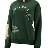 Women's Ultra Game Run It Back Milwaukee Bucks Crewneck Sweatshirt